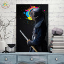 Wall Art Prints Poster Canvas Painting Scroll Frames Pictures Design Home Decoration Cool Black Japan Bushido Samurai