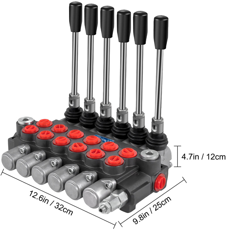 VEVOR 6 Spool 11 GPM 3600 PSI Directional Hydraulic Control Valve Double Acting Suitable Use for Pump Hydraulic Cylinder Motor