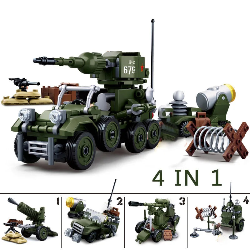 Sluban Normandy Landings Ww2 Military Vehicle Bunker Artillery Building Blocks Germany UK US World War I Ii Army Tank Plane Sets