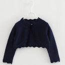 Toddler Girl Long Sleeve Bowknot Bolero Wedding Birthday Party Jacket Formal Knitted Crochet Cardigan Coat Kids Cape Clothing