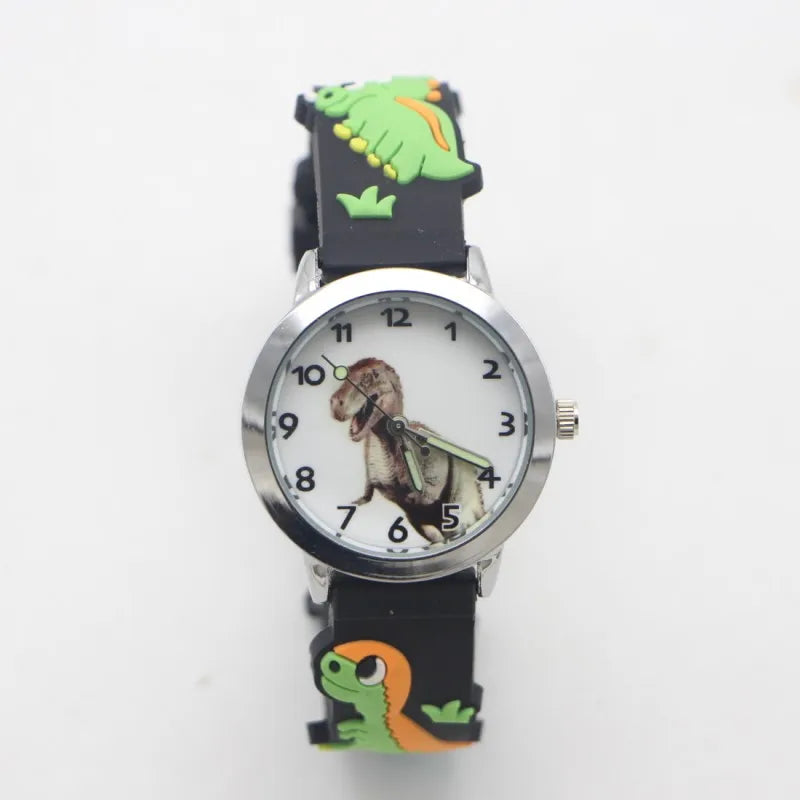 New Arrival 3D Cartoon Fashion Silicone Dinosaur Kids Watch Children Girls Boys Students Quartz Wristwatches Relogio Kol Saati