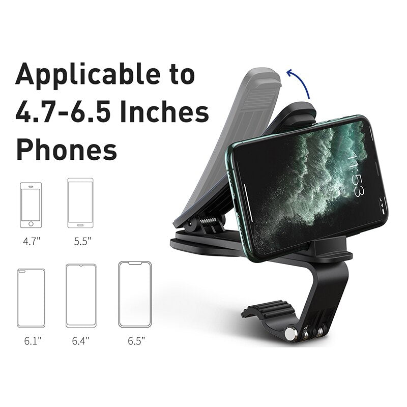 Baseus Car Phone Holder Dashboard Mount Stand For iPhone 11 pro Xs Max Mobile Phone Support Holder For Samsung Xiaomi Huawei