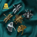 Retro Furniture Handle  Antique Gold Silver Handles for Cabinets and Drawers Zinc Alloy Drawer Pulls Bee Leaf Wardrobe Pulls