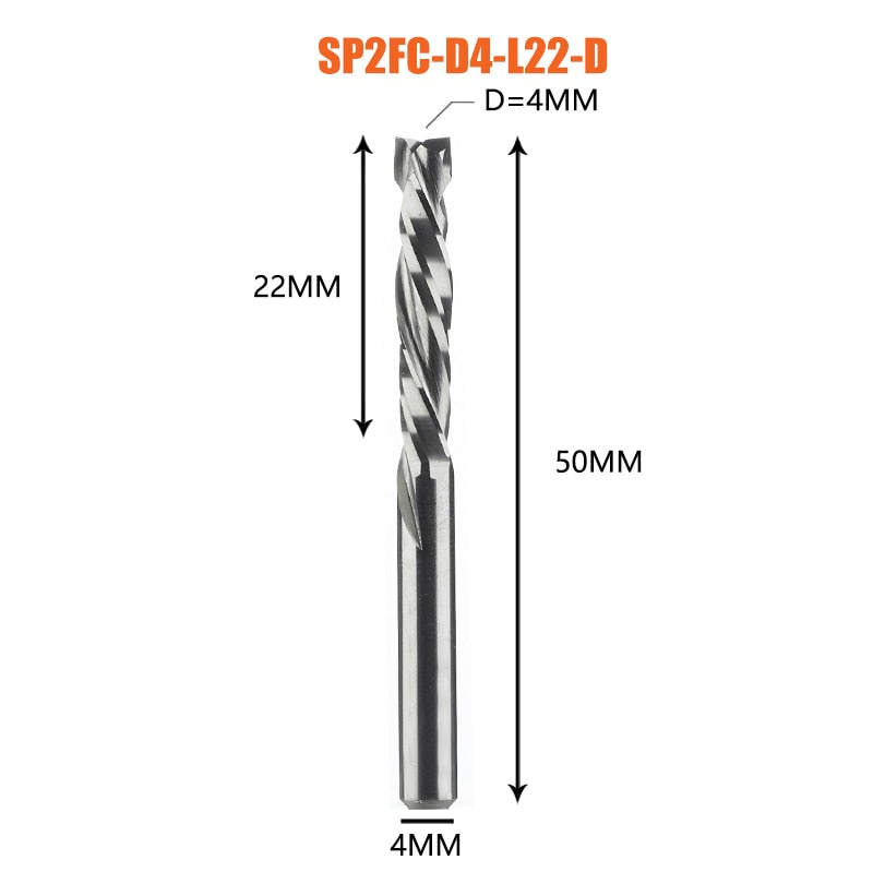 Compression milling cutter woodwork UP &amp; DOWN Cut Two Flutes Spiral Carbide Milling Tool CNC Router Wood End Mill Cutter Bits