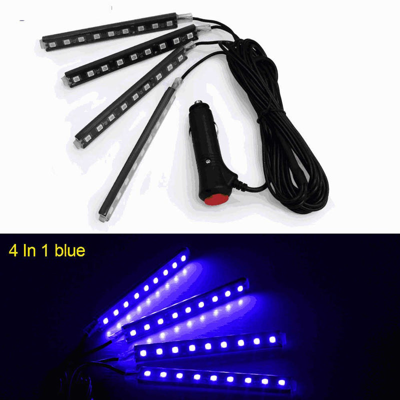 12 LED Car Interior Floor Foot Lamp AUTO Decoration Light With USB Multiple Modes Car Styling Atmosphere RGB Neon Lamp Strips