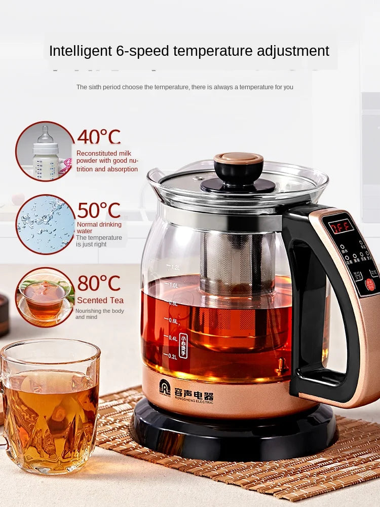 Water Kettle With Filter Glass Kettle 1.2l Tea Maker Electric Teapot Insulation Electric Warm Water Cooker Water Boiling Pot G52