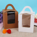 20pcs Cute Mini Biscuit Candy Box Single Muffin Box Portable Window Cupcake Box Mousse Mud Pudding Bottle Packaging Cup Gift