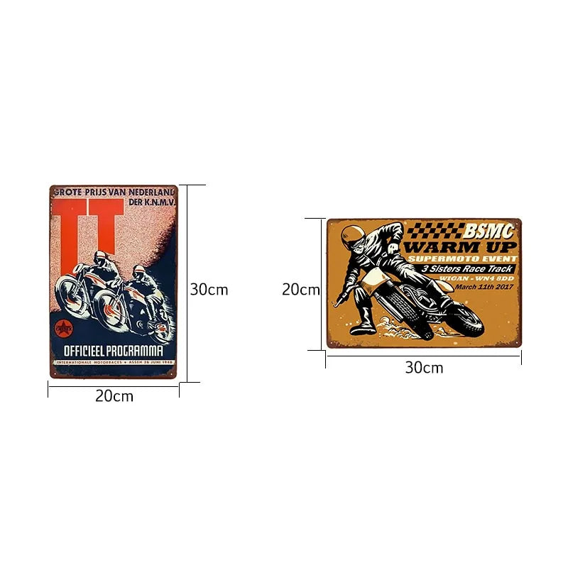 TT Isle Of Man Metal Poster Retro Vintage Tin Signs Motorcycle Races Plaque Wall Plate Pub Bar Garage Home Decor 20x30cm