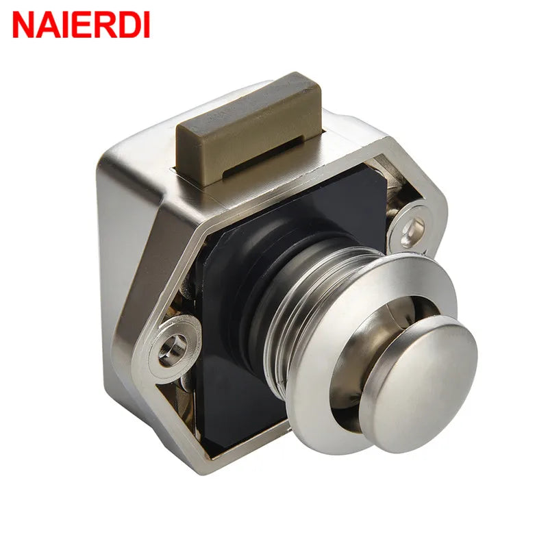 NAIERDI 10PCS Camper Car Push Lock Diameter RV Caravan Boat Motor Home Cabinet Drawer Latch Button Locks Furniture Hardware