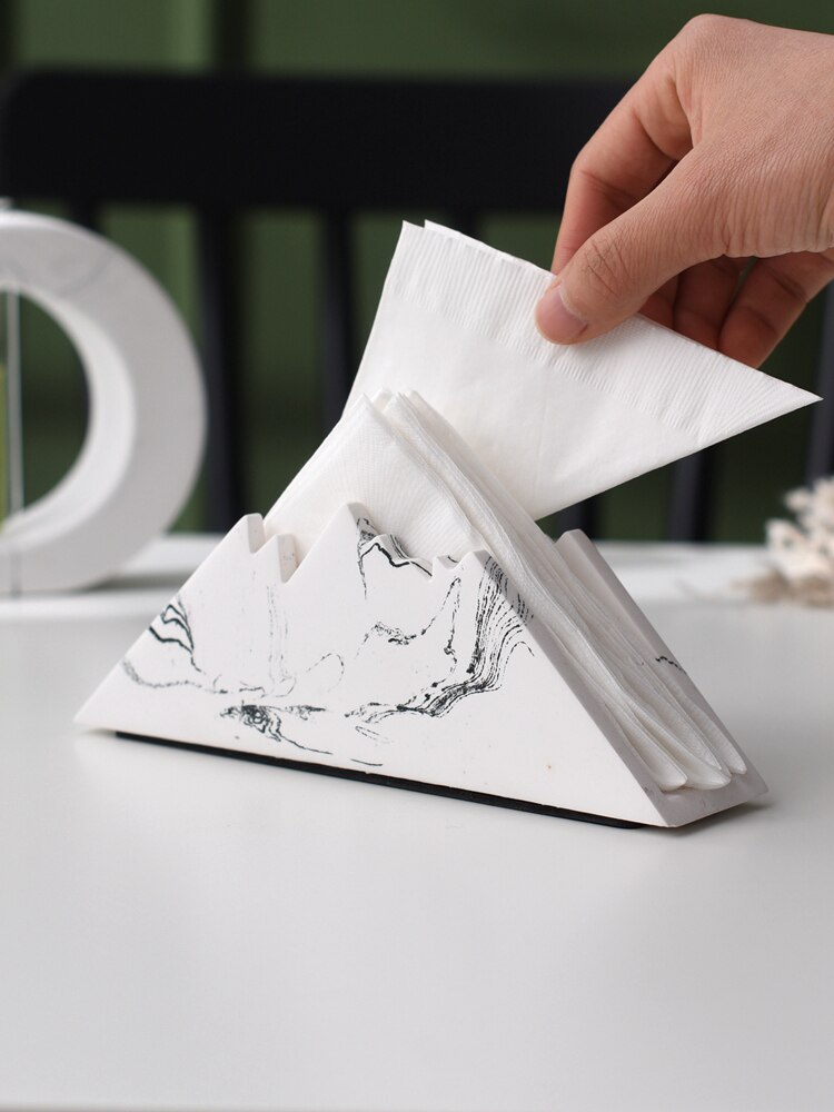 Nordic Home Snow Mountain Shaped Cement Table Napkin Holder Tissue Holder Tissue Clip For Desktop Decoration кольцо для салфеток