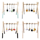 Nordic Style Wooden Baby Gym Nursery Sensory Toys Gantry Foldable Baby Play Gym Frame Activity Center Hanging Bar Newborn Gift