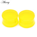 Alisouy 2pcs Transparent Solid Acrylic Saddle Ear Expanders Gauges Plugs Tunnels Double Flare Lobe Piercings Unisex Body Jewelry