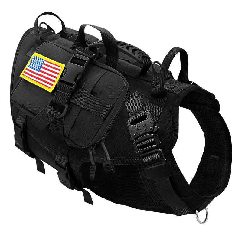 Tactical Dog Harness Military No Pull Pet Harness Vest For Medium Large Dogs Training Hiking Molle Dog Harness With Pouches