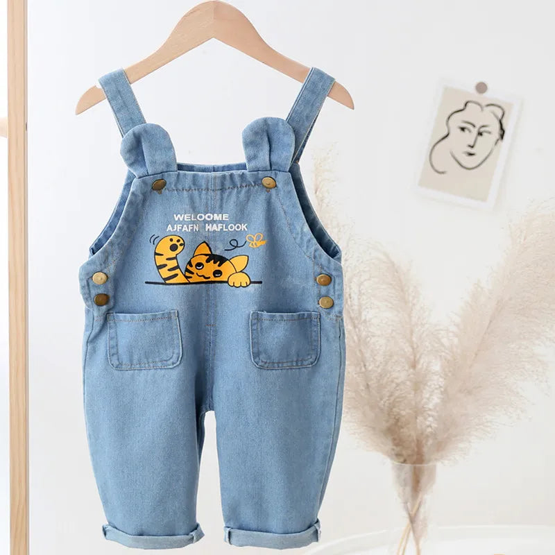 IENENS Baby Girl Overalls Kids Casual Trousers Jumpsuit Toddler Infant Denim Dungarees Child Boy Jeans Playsuit