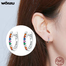 WOSTU Hot Sale 925 Sterling Silver & Gold Color Small Circle Hoop Earrings For Women Birthday Simple Noble Jewelry Gift CQE498