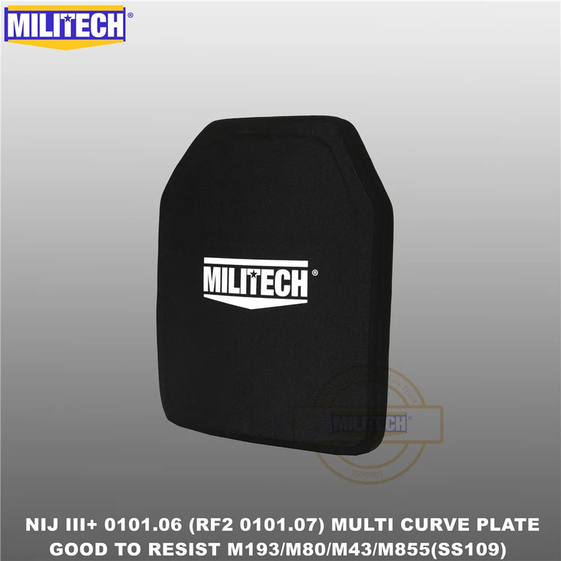 MILITECH SAPI&10x12 Bulletproof Plate NIJ III+ 3+ /NIJ 0101.07 RF2 Alumina&PE Stand Alone One PC Ballistic Panel AK47&SS109&M80