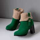 BLXQPYT New Big Size 33-50 Winter warm Ankle Boots Women zipper High Heels 9cm Pumps Party Wedding snow boots Shoes woman t3-5