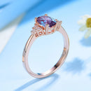 Kuololit 1.5 CT lab grown Alexandrite Gemstone Ring for Women Real 925 Sterling Silver Ring 585 rose gold Oval alexandrite rings