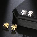 Stainless Steel Earrings Exquisite Maple Leaf Amulet Fashion Stud Earrings Classic Simple Earrings For Women Jewelry Party Gifts