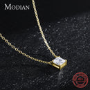 Modian Real 925 Sterling Silver Square Emerald cut Clear CZ Classic Necklace Pendant For Women Wedding Charm Fine Jewelry 2020