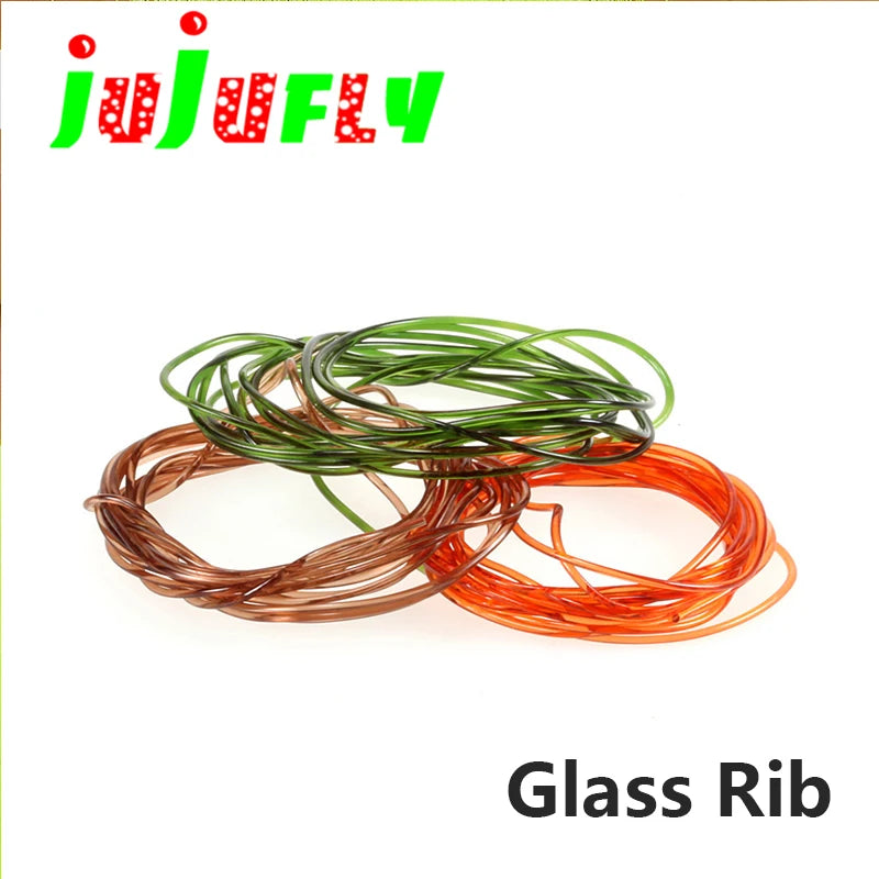 Premium 3meters pack fly tying body wrapping round glass ribs Dia 0.8mm 1mm glassy segmented stretchy lace fly tying materials