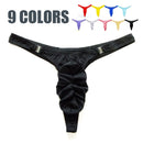 Men's G-Strings Sexy Underwear T-back Breathable Thong With Buckle Solid Color Underpants Male Intimates