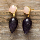 New Elegant Women Earrings Bold Fashion Stud Earring Amethyst Teengirls Luxury Jewelry Bijoux Wholesale