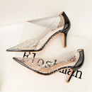 Classic Women Pumps Paillette Leather Low High Heels Shoes Women Fashion Stiletto 6cm Thin Heels Women Sexy Pumps