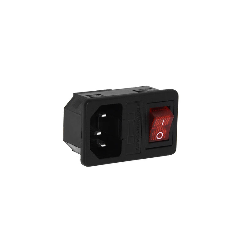 3D Printer Parts 220V/110V 6A Power Supply Switch Male Socket with Fuse for DIY Accessories AC Power Socket Wiring Connector