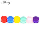 Alisouy 2pcs Transparent Solid Acrylic Saddle Ear Expanders Gauges Plugs Tunnels Double Flare Lobe Piercings Unisex Body Jewelry