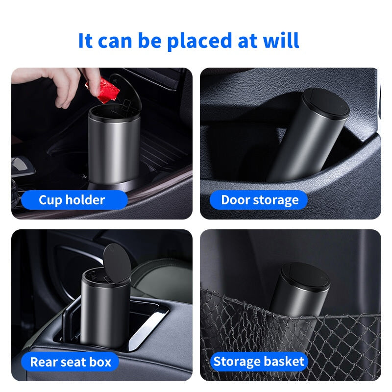 Baseus Alloy Car Trash Can Auto Organizer Storage Bag Car Garbage Bin Ashtray Dust Case Holder Auto Accessories