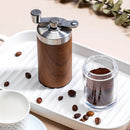 Portable Wood Grain Hand Manual Coffee Grinder Silver Stainless Steel Coffee Bean Burr Mill Hand Crank for Dropship