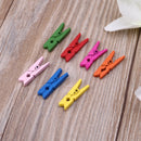 100Pcs Small Size 25mm Mini Natural Wooden Clips for Photo Paper Pegs Clothespin Craft Decoration School Office Supplies