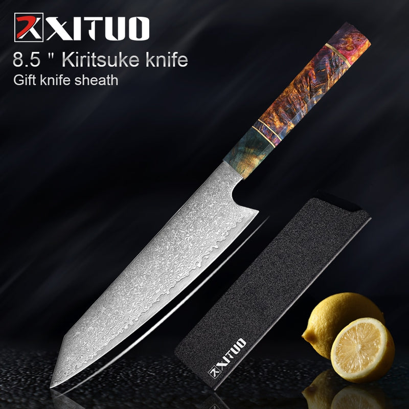 XITUO Kitchen Chef Knife 67 Layers Japanese Damascus Steel Ergonomically Designed Octagonal Stable Wood Handle Meat Cleaver New