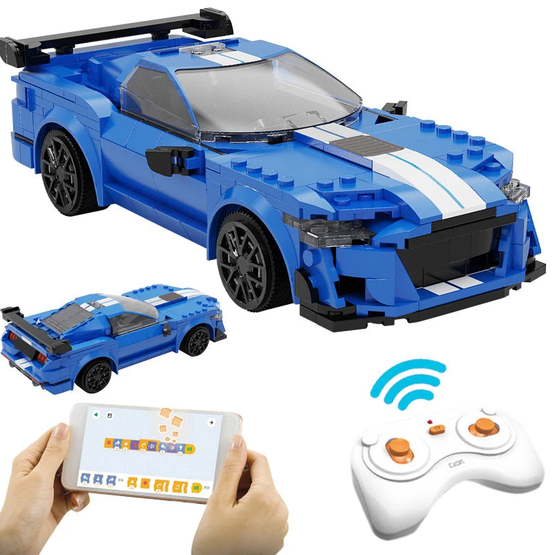 Cada 325pcs City RC Racing Car App Programming Building Blocks Remote Control Speed Vehicle Bricks Toy for Children