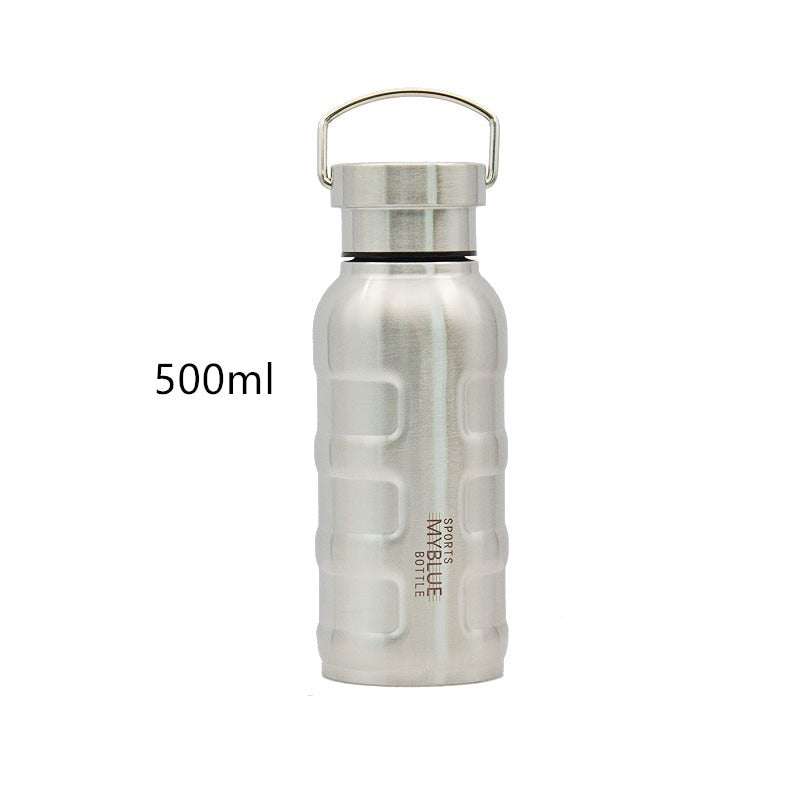 Brand Design Single Wall Stainless Steel Sports Water Bottle BPA Free Portable GYM Cola Flask Hammer Point Shaker Kettle