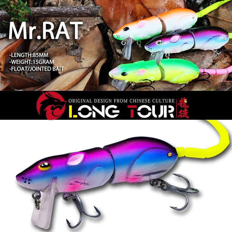 Fishing Lure Rat Lure Jointed Bait Floating Bait Topwater Bass Fishing