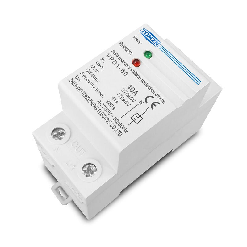 1 pcs 40A 230V Din rail automatic recovery reconnect over voltage and under voltage protective device protection relay