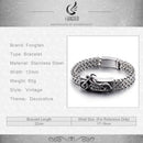 Fongten Retro Mesh Bracelet Men Stainless Steel Motorcycle Biker Charm Man Bracelets Fashion Jewelry