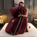 60Solid Colors Wine Flower Red Quilt Cover Luxury Bedding Set Velvet Duvet Cover Snow Fleece Thickened 150x200 220x240 For Women