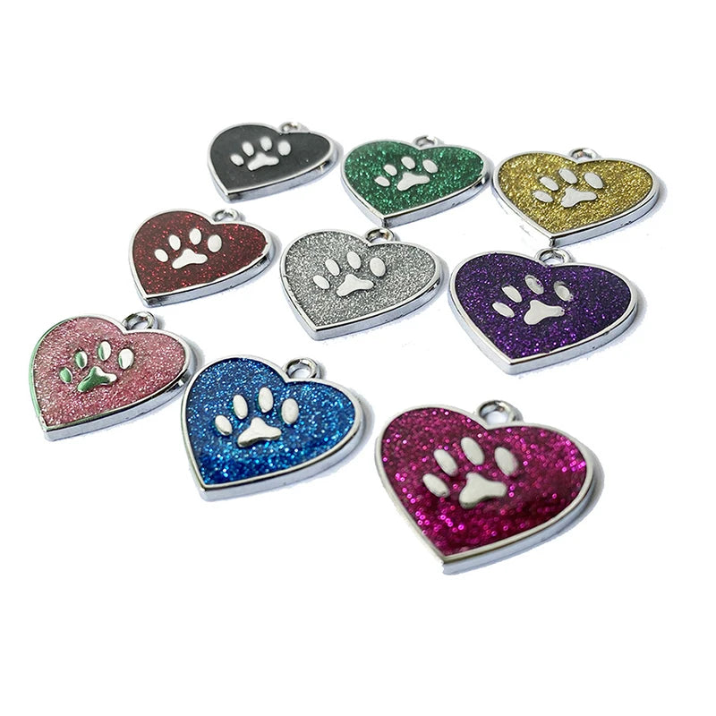 Customized Pet ID Tag Heart-shaped Tag Collar Cat Name Pendant Personalized Engraved Dog Pendant Nameplate Tag Collar Accessory