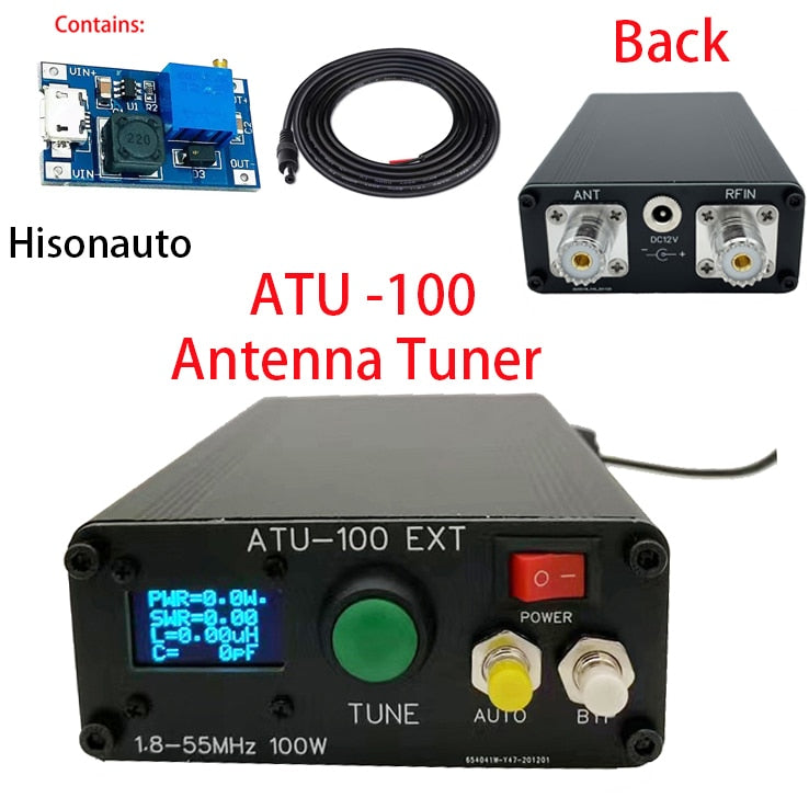 Hisonauto ATU-100 ATU100 1.8-50MHz DIY Kits  Automatic Antenna Tuner by N7DDC 7x7 Firmware Programmed / SMT/ Chip Soldered