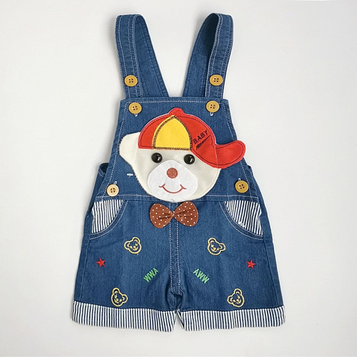 1 2 3T Baby Clothing Boys Girls Jeans Overalls Shorts Toddler Infant Denim Rompers Cute Cartoon Bebe Pants Summer Bib Clothes