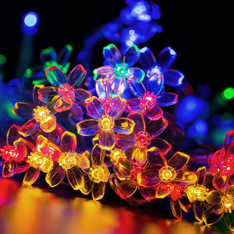 LED Garland Holiday USB Flower String Fairy Lights Hanging Ornaments Christmas Tree Decorations for Home Party Noel Navidad