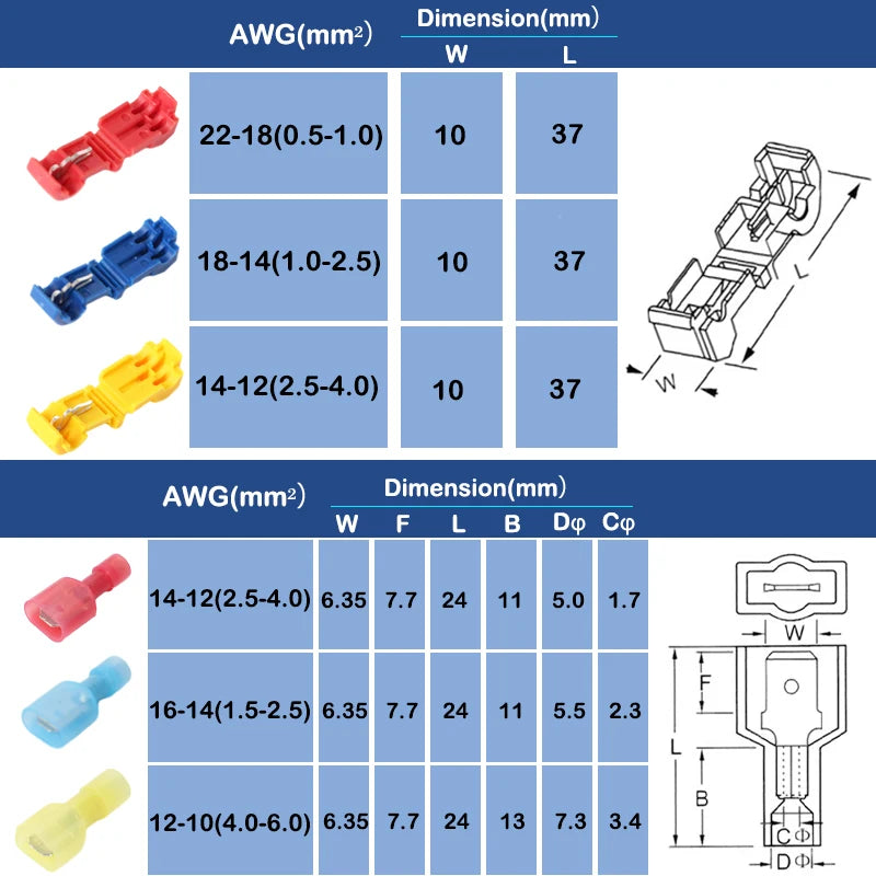 Quick Electrical Cable Connectors Snap Splice Lock Wire Terminal Crimp Wire Connector Waterproof Electric Connector