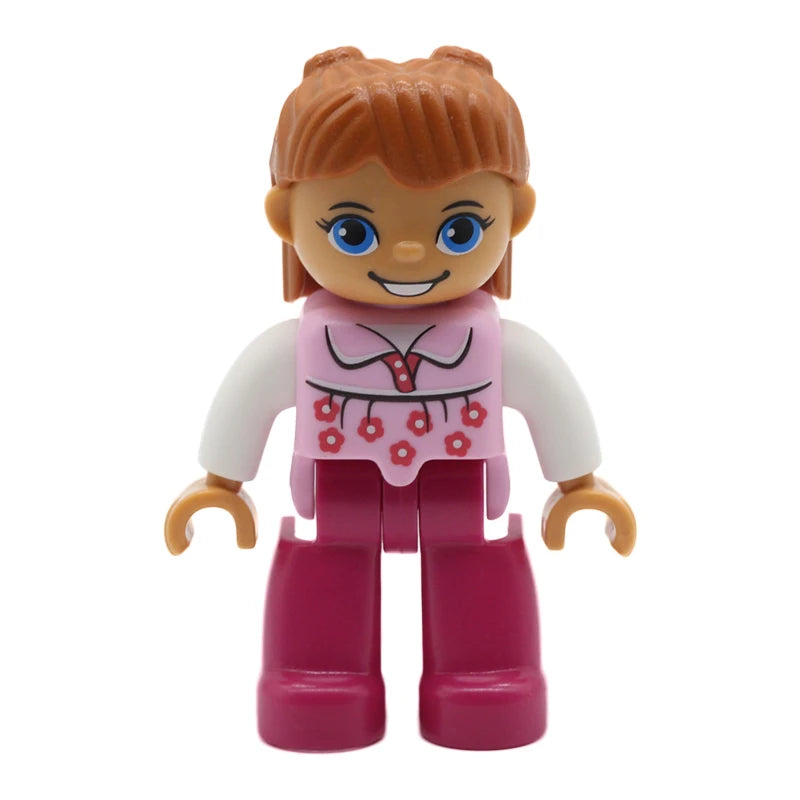 Big Size Action Figures City Princess Policemen Family Building Block Doll Character Accessory Assembly Toys for Children Gift
