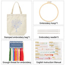 1Set DIY Embroidery Kit with Flower Pattern Canvas Carrying Bag Sewing Needlepoint Kits Craft Needle/Thread Kit For Beginners