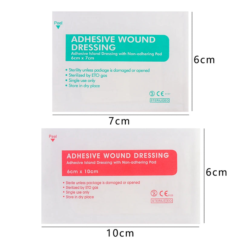 10/50/100Pcs 6x7cm 6x10cm Breathable Self-adhesive Wound Dressing Band Aid Bandage Large Wound First Aid Wound Hemostasis