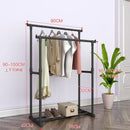 Double Pole Floor Drying Rack Balcony Folding Stainless Steel Home Furniture indoor Clothes Hanger Retractable Simple Coat Rack