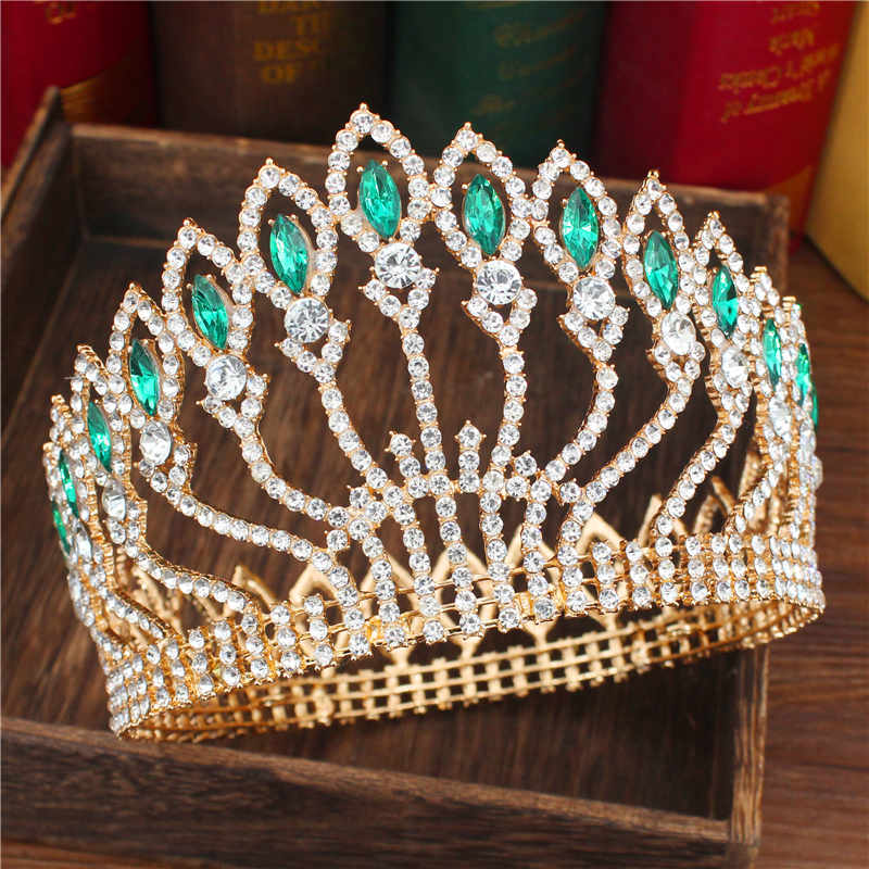 Crystal Queen Wedding Tiara Crown Bridal Pageant Hair Ornaments Baroque Diadem Headpiece Women Bride Head Jewelry Accessories